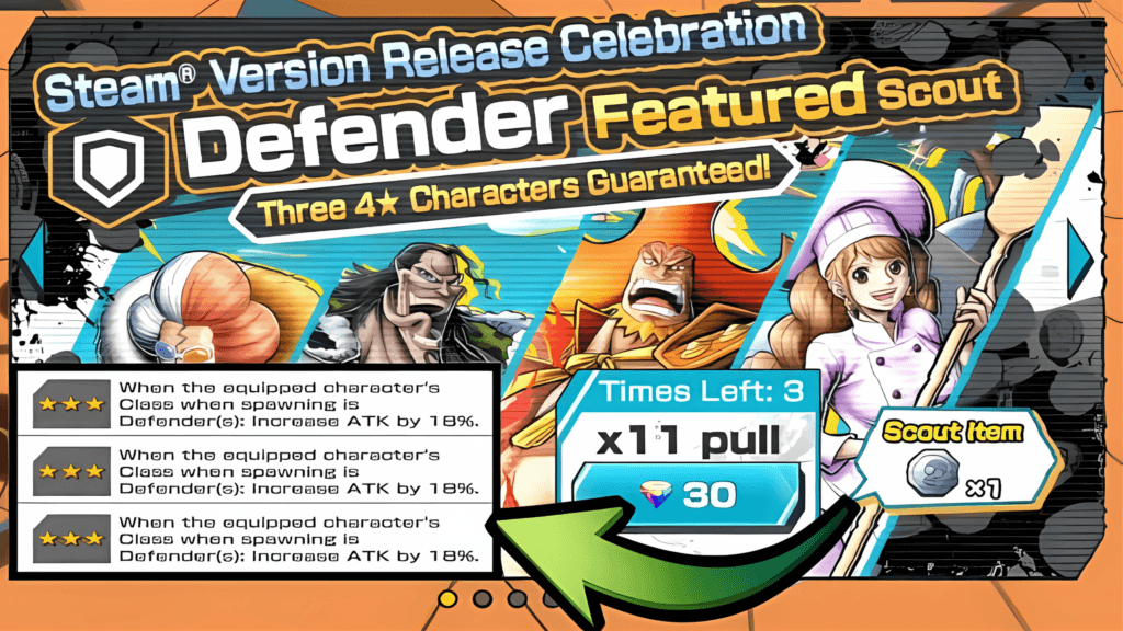 🌌 Hướng Dẫn Chơi One Piece Bounty Rush: Từ Cơ Bản Đến Nâng Cao 🌌 3 🔒 Defender (Phòng thủ):