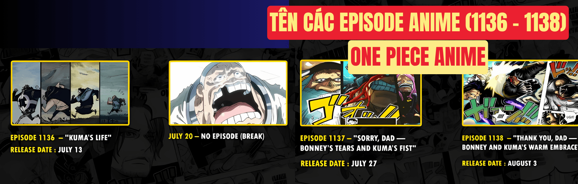 Thông Tin Về One Piece Anime Sắp Tới